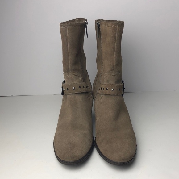 Anne Klein Brier Taupe Heeled Midi Boots 8 - Picture 2 of 15